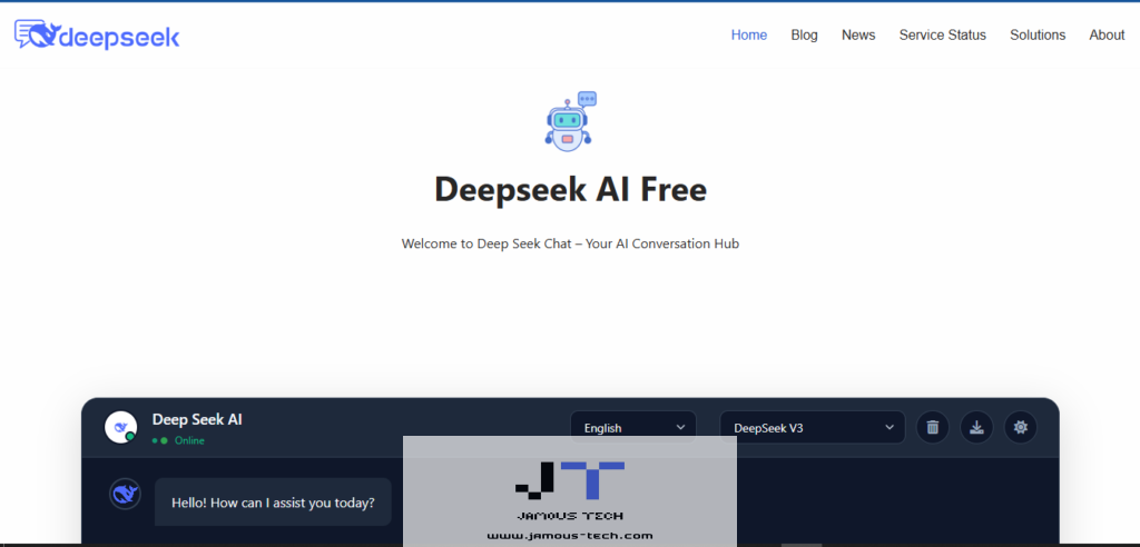 موقع Deepseek chat
